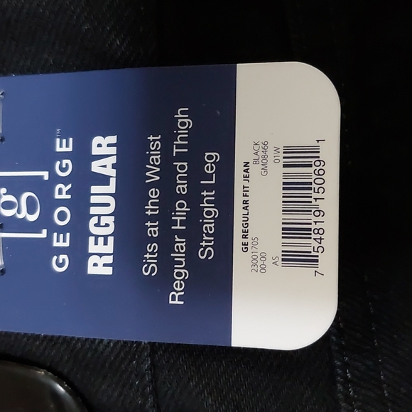 Men's George Regular Fit Black Jeans Sz 40x32 - Picture 6 of 7